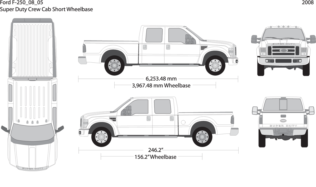 2008 Ford F 250 V05 Vehicle Wrap Template