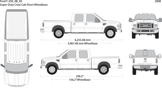 2008 Ford F 250 V05 Vehicle Wrap Template