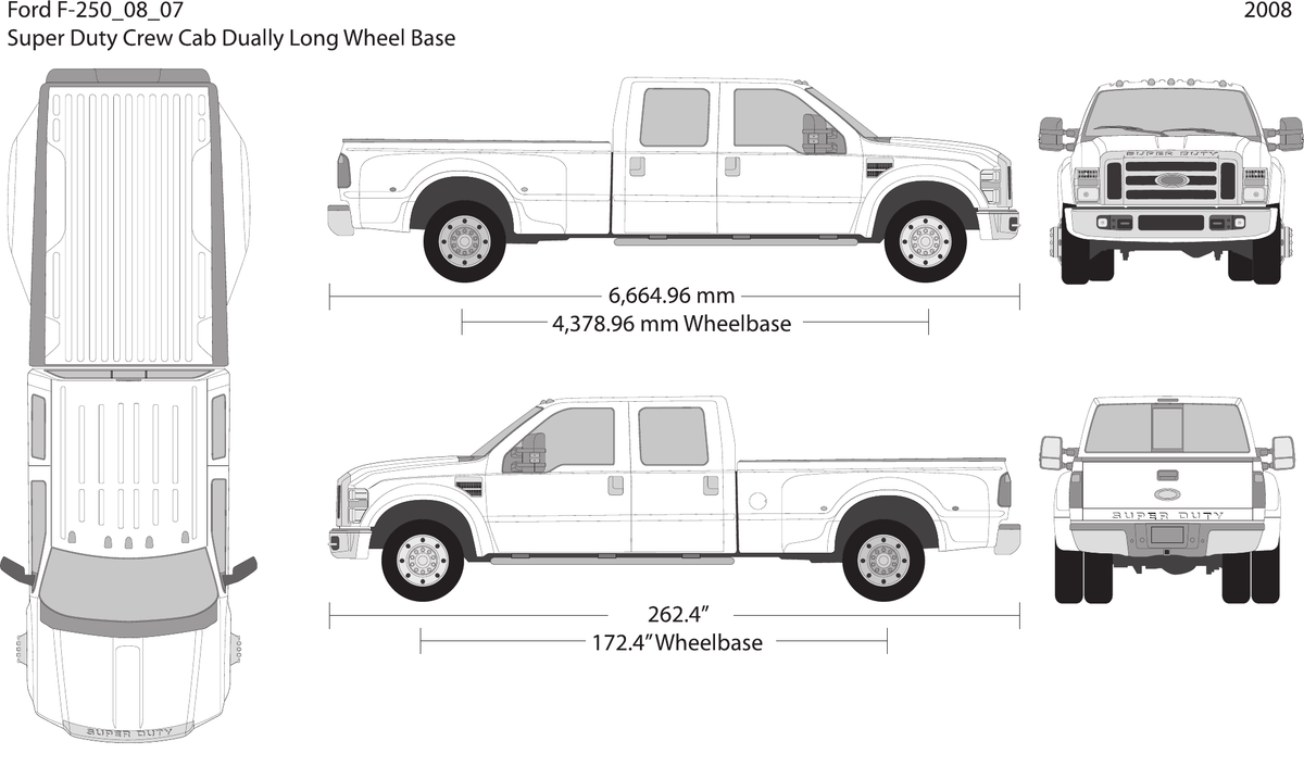 2008 Ford F-250 vector wrap template V07, Design-Ready PDF - GravBase