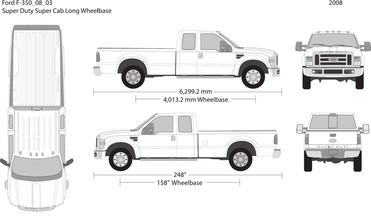 2008 Ford F-350 Vector Wrap Template - GravBase