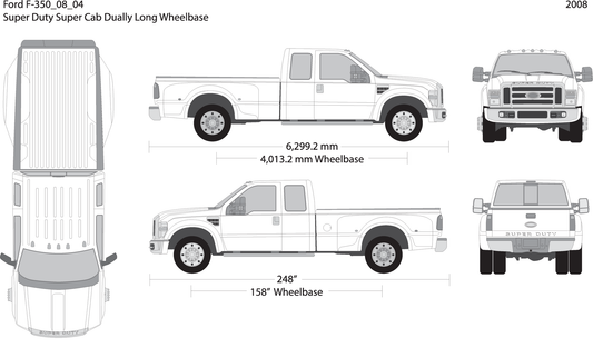 2008 Ford F 350 V04 Vehicle Wrap Template