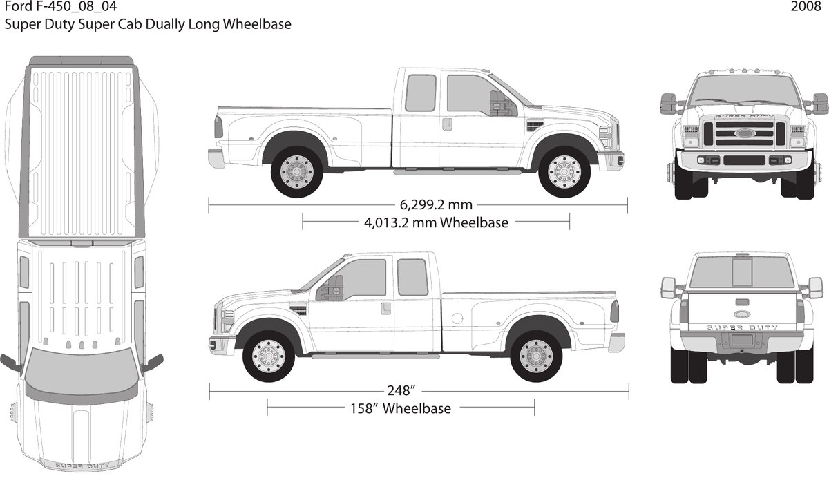 2008 Ford F-450 vector wrap template V04, Design-Ready PDF - GravBase