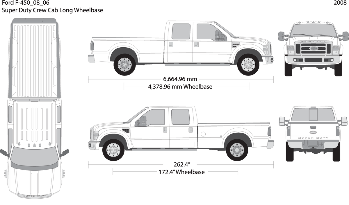 2008 Ford F 450 V06 Vehicle Wrap Template
