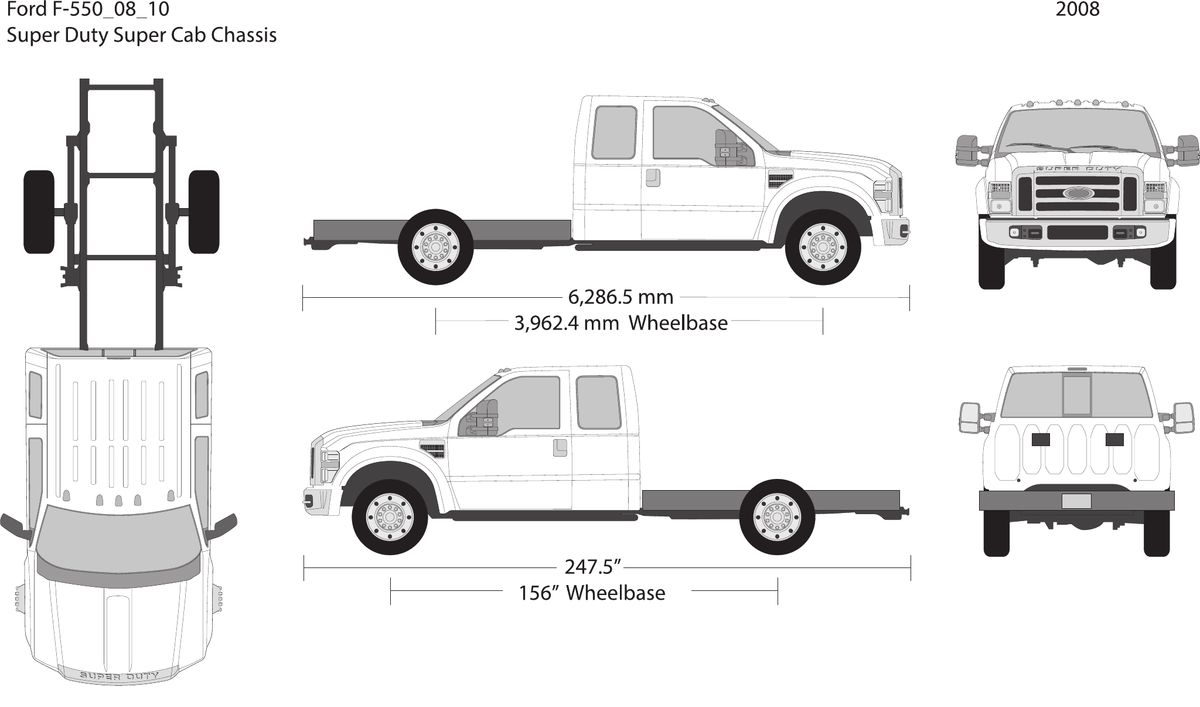 2008 Ford F-550 vector wrap template V10, Design-Ready PDF - GravBase