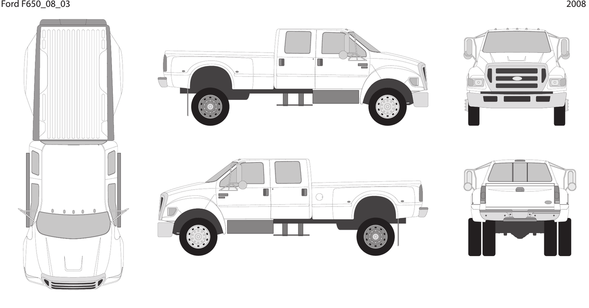 2008 Ford F-650 vector wrap template V03, Design-Ready PDF - GravBase