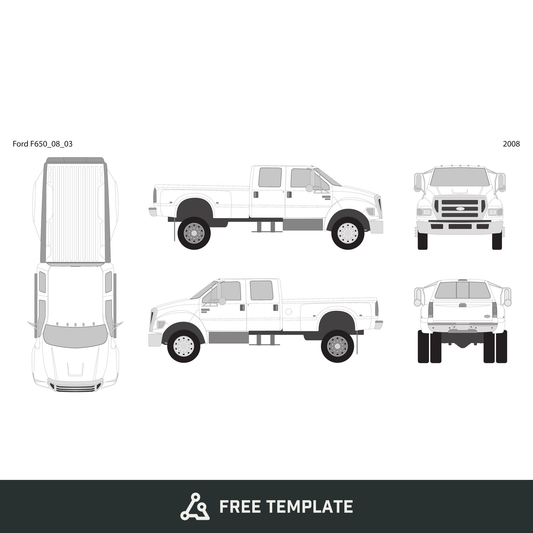 2008 Ford F-650 free vector vehicle wrap template - GravBase