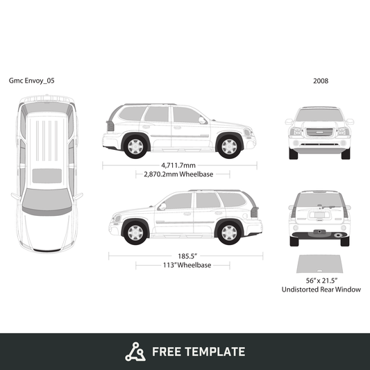 2008 GMC Envoy free vector vehicle wrap template - GravBase