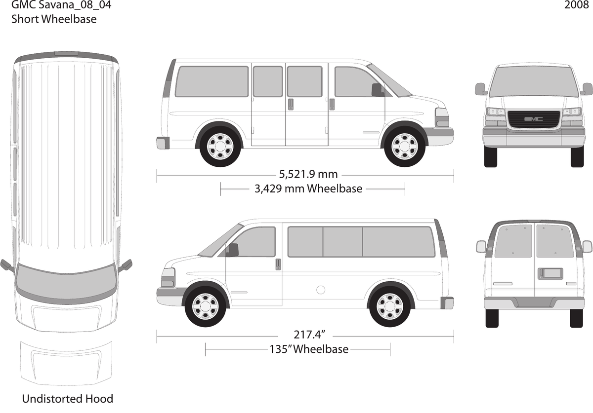 2008 GMC Savana Vector Wrap Template - GravBase