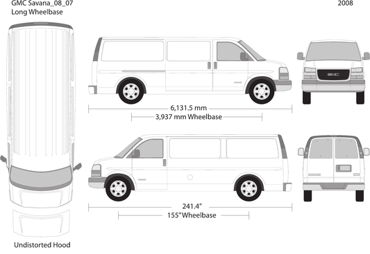 2008 GMC Savana Vector Wrap Template - GravBase