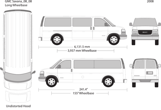 2008 GMC Savana vector wrap template V08, Design-Ready PDF - GravBase