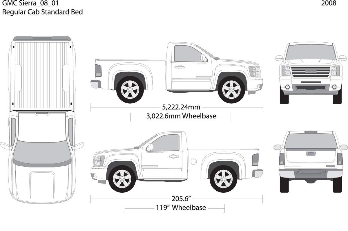2008 Gmc Sierra 1500 V01 Vehicle Wrap Template