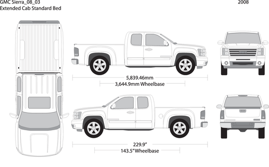 2008 Gmc Sierra 1500 V03 Vehicle Wrap Template