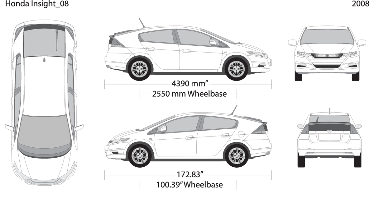 2008 Honda Insight V08 Vehicle Wrap Template