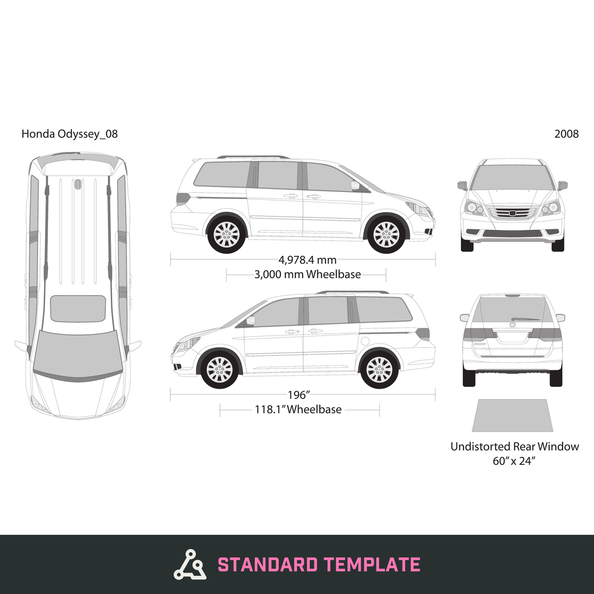 2008 Honda Odyssey vector wrap template, Design-Ready PDF - GravBase