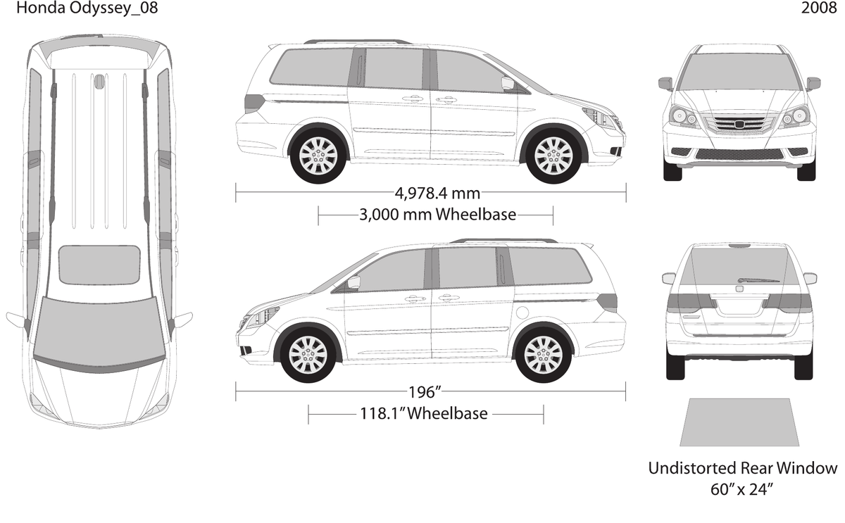 2008 Honda Odyssey vector wrap template, Design-Ready PDF - GravBase