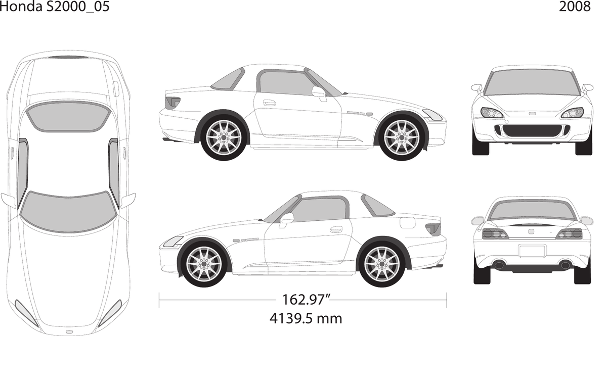 2008 Honda S2000 vector wrap template, Design-Ready PDF - GravBase