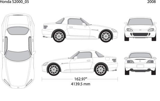 2008 Honda S2000 V05 Vehicle Wrap Template