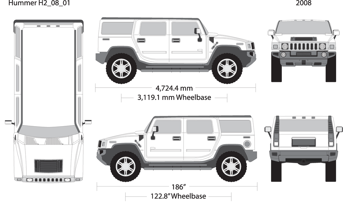 2008 Hummer H2 V01 Vehicle Wrap Template