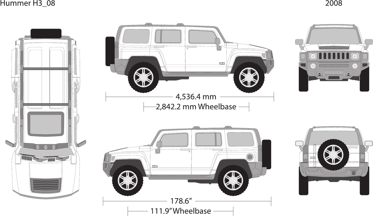 2008 Hummer H3 Vector Wrap Template - GravBase