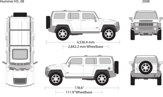 2008 Hummer H3 Vector Wrap Template - GravBase