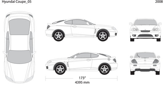 2008 Hyundai Coupe V05 Vehicle Wrap Template