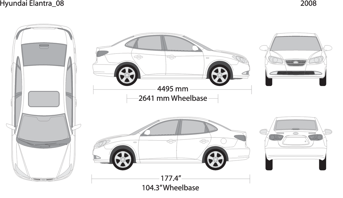 2008 Hyundai Elantra V08 Vehicle Wrap Template