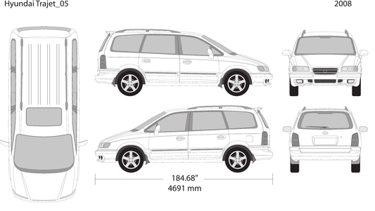 2008 Hyundai Trajet Vector Wrap Template - GravBase