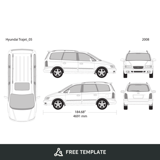 2008 Hyundai Trajet free vector vehicle wrap template - GravBase