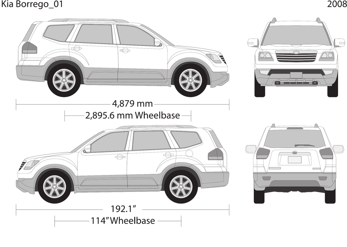 2008 Kia Borrego vector wrap template, Design-Ready PDF - GravBase