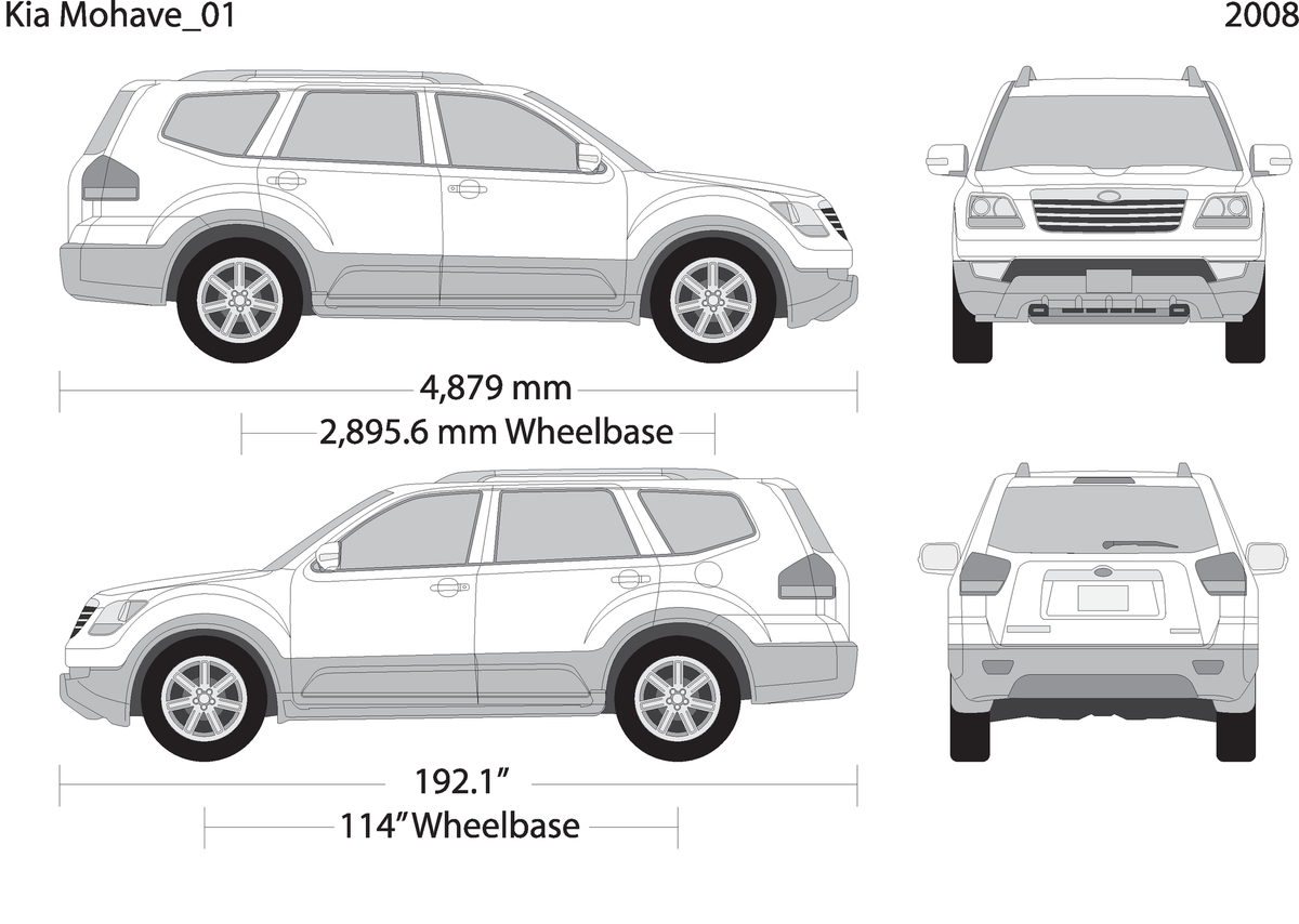 2008 Kia Mohave V01 Vehicle Wrap Template