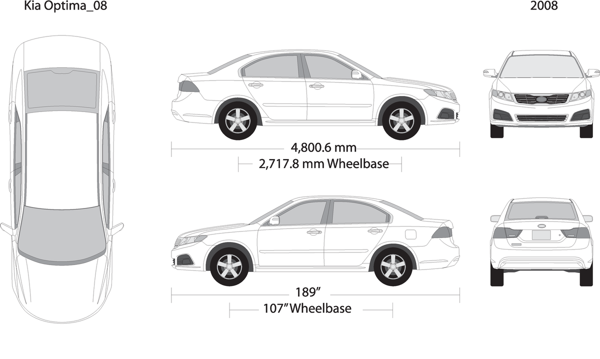 2008 Kia Optima V08 Vehicle Wrap Template