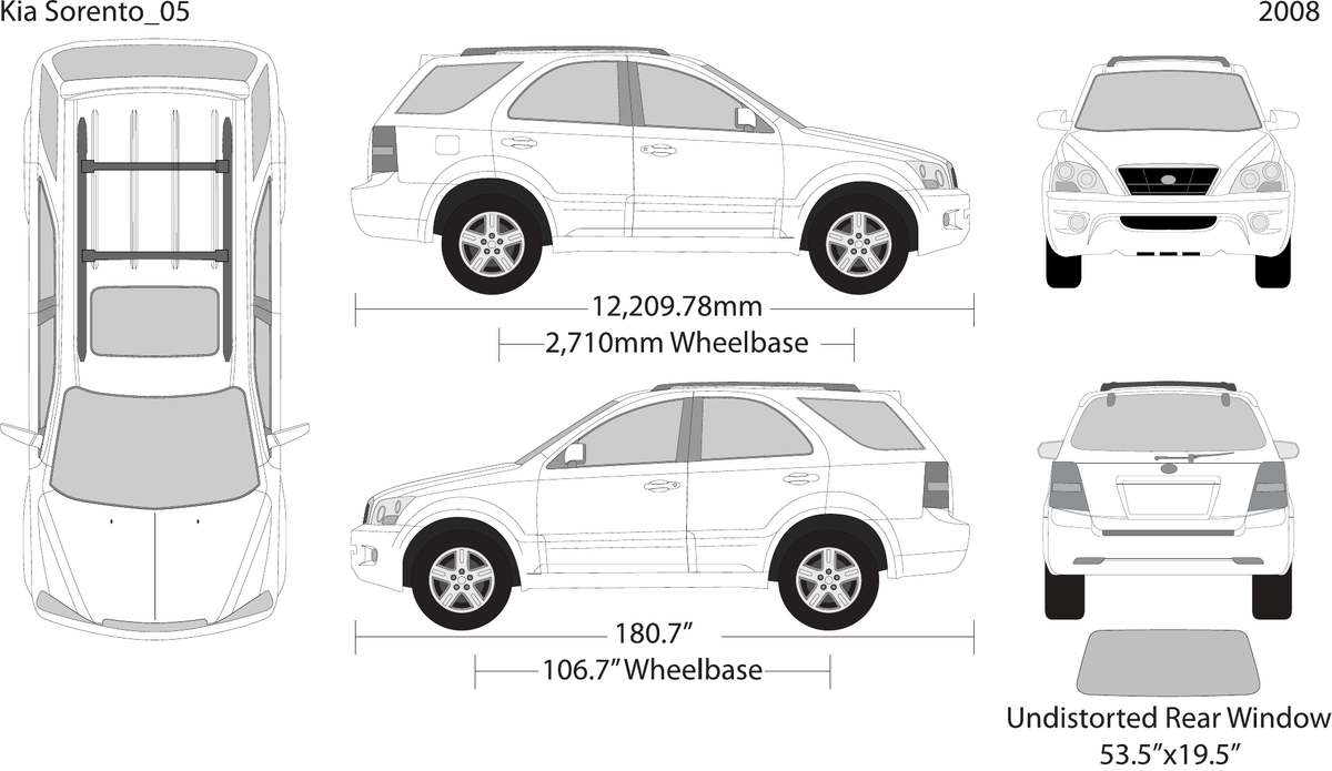 2008 Kia Sorento vector wrap template, Design-Ready PDF - GravBase
