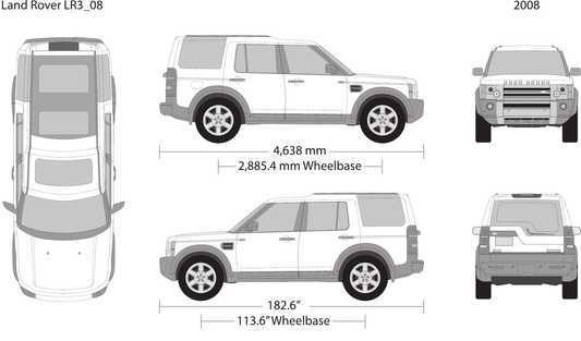 2008 Land Rover LR3 Vector Wrap Template - GravBase