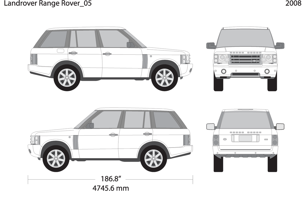 2008 Land Rover Range Rover V05 Vehicle Wrap Template