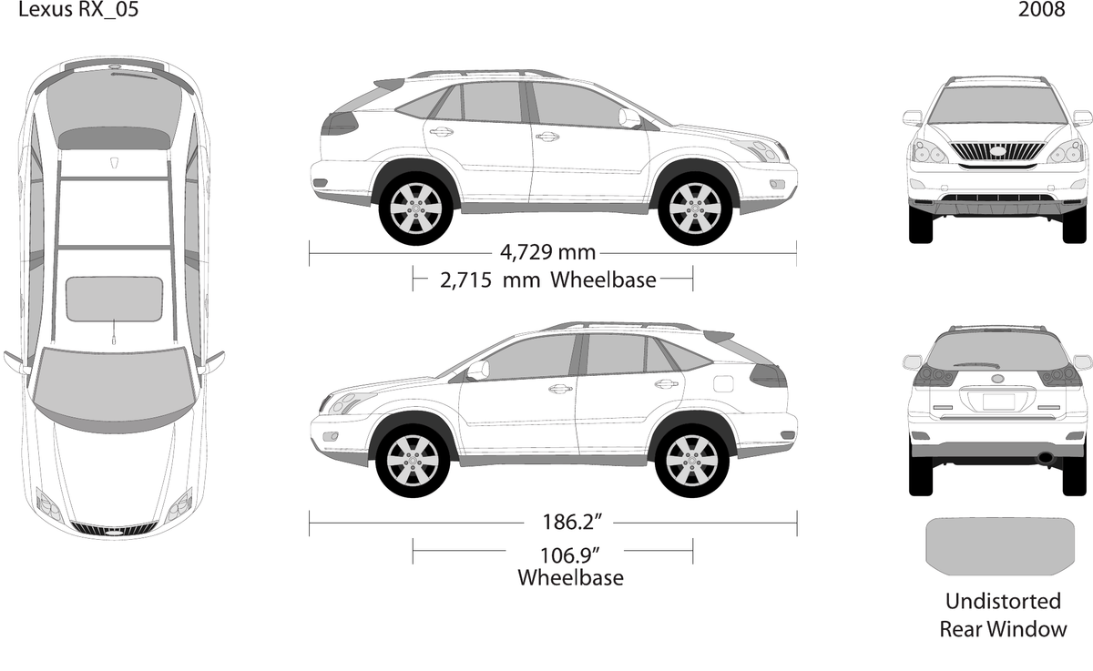 2008 Lexus RX vector wrap template, Design-Ready PDF - GravBase