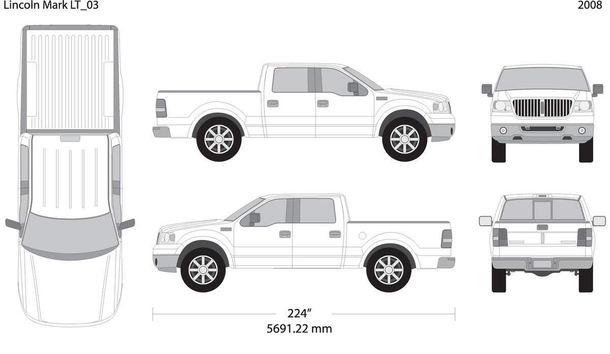 2008 Lincoln Mark Lt V03 Vehicle Wrap Template