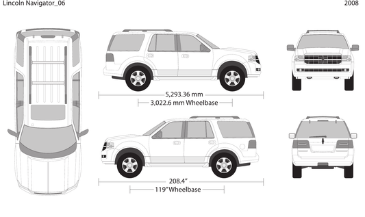 2008 Lincoln Navigator vector wrap template V06, Design-Ready PDF - GravBase