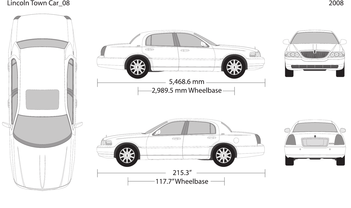 2008 Lincoln Town Car vector wrap template, Design-Ready PDF - GravBase