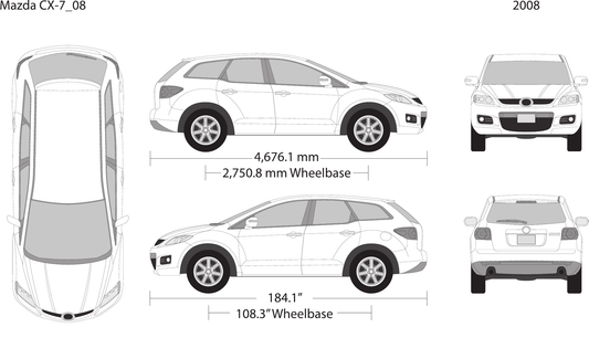 2008 Mazda CX-7 vector wrap template, Design-Ready PDF - GravBase