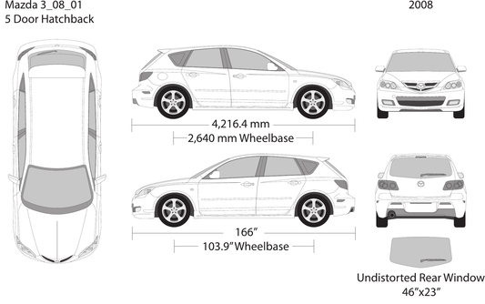 2008 Mazda 3 Hatchback vector wrap template, Design-Ready PDF - GravBase
