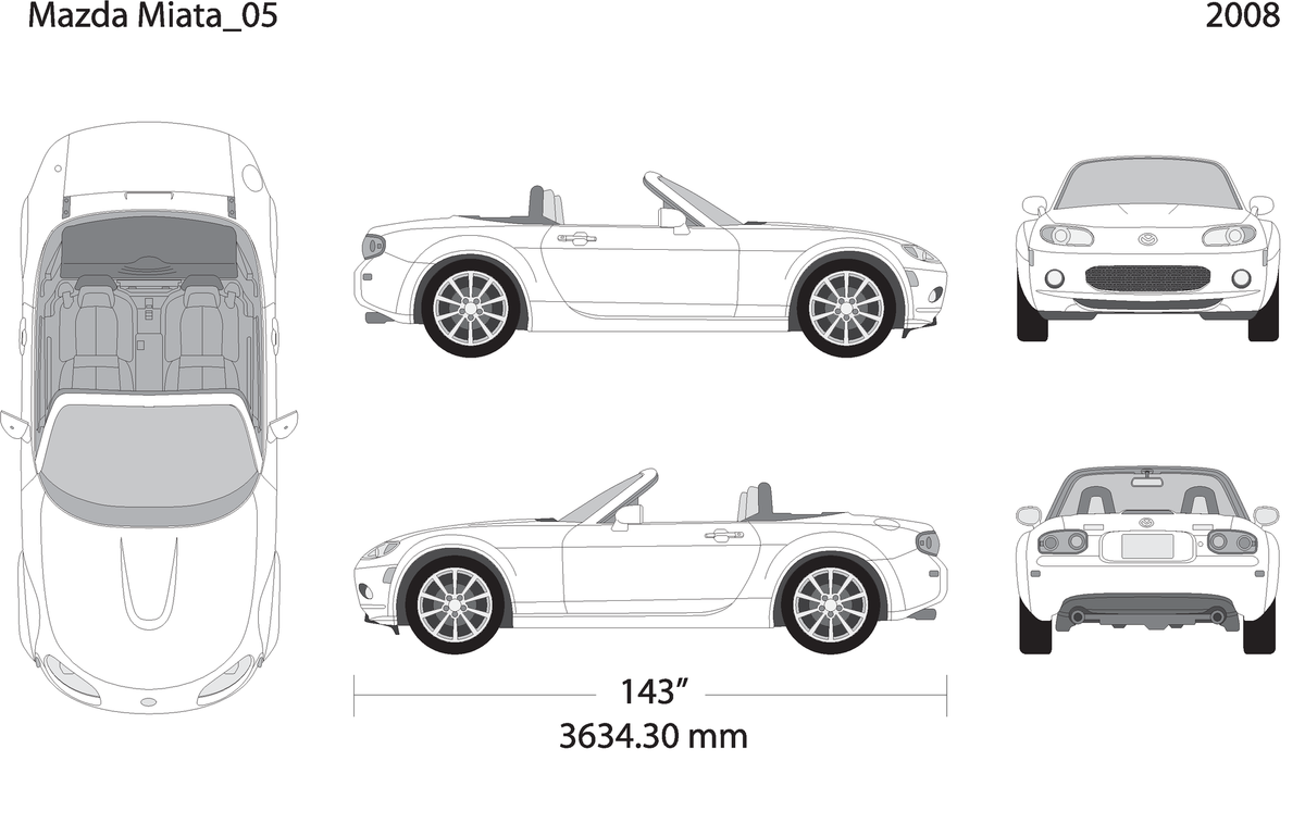2008 Mazda Miata V01 Vehicle Wrap Template