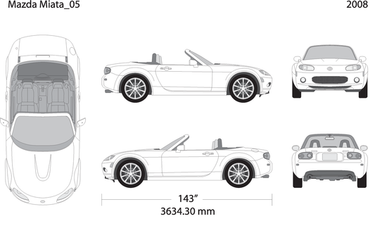 2008 Mazda Miata V01 Vehicle Wrap Template