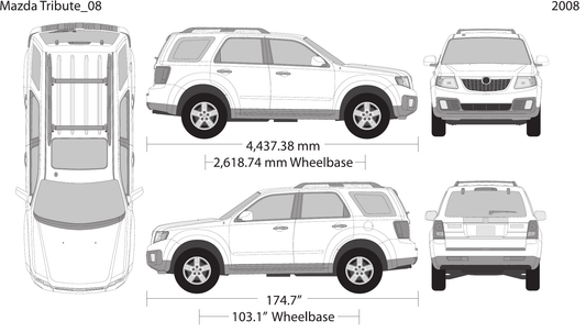 2008 Mazda Tribute vector wrap template, Design-Ready PDF - GravBase