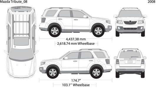2008 Mazda Tribute V08 Vehicle Wrap Template