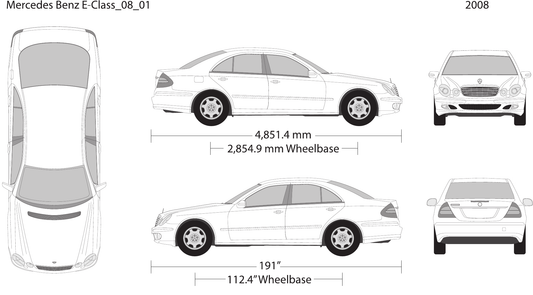 2008 Mercedes E-Class Vector Wrap Template - GravBase