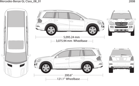 2008 Mercedes Gl-Class vector wrap template, Design-Ready PDF - GravBase