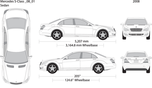 2008 Mercedes S Class V01 Vehicle Wrap Template