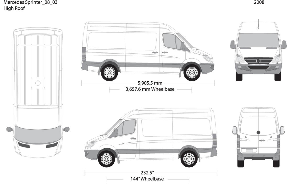 2008 Mercedes Sprinter V03 Vehicle Wrap Template
