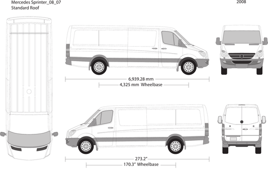 2008 Mercedes Sprinter vector wrap template V07, Design-Ready PDF - GravBase