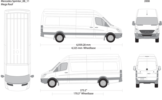 2008 Mercedes Sprinter V11 Vehicle Wrap Template